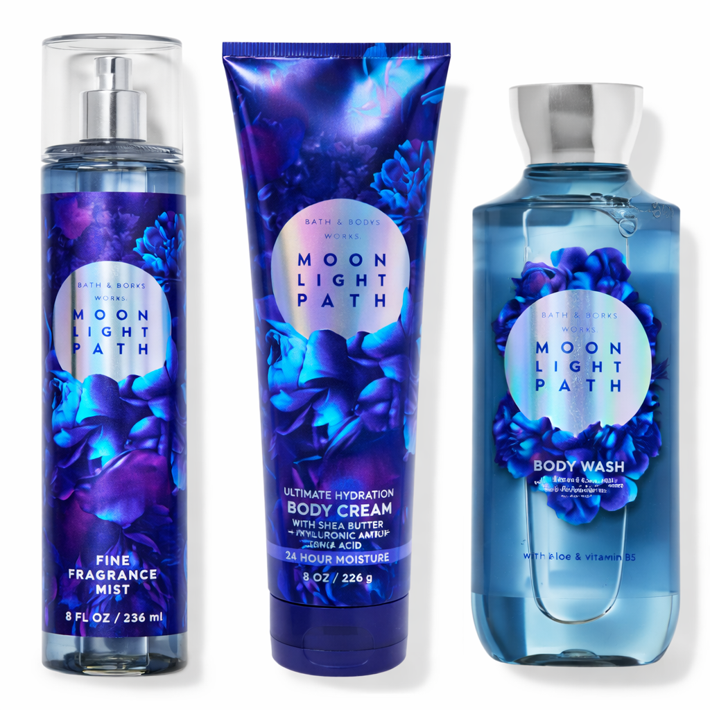 MOONLIGHT PATH- 3 Steps Daily Body Care Set (Mist + Body Cream + Body Wash)