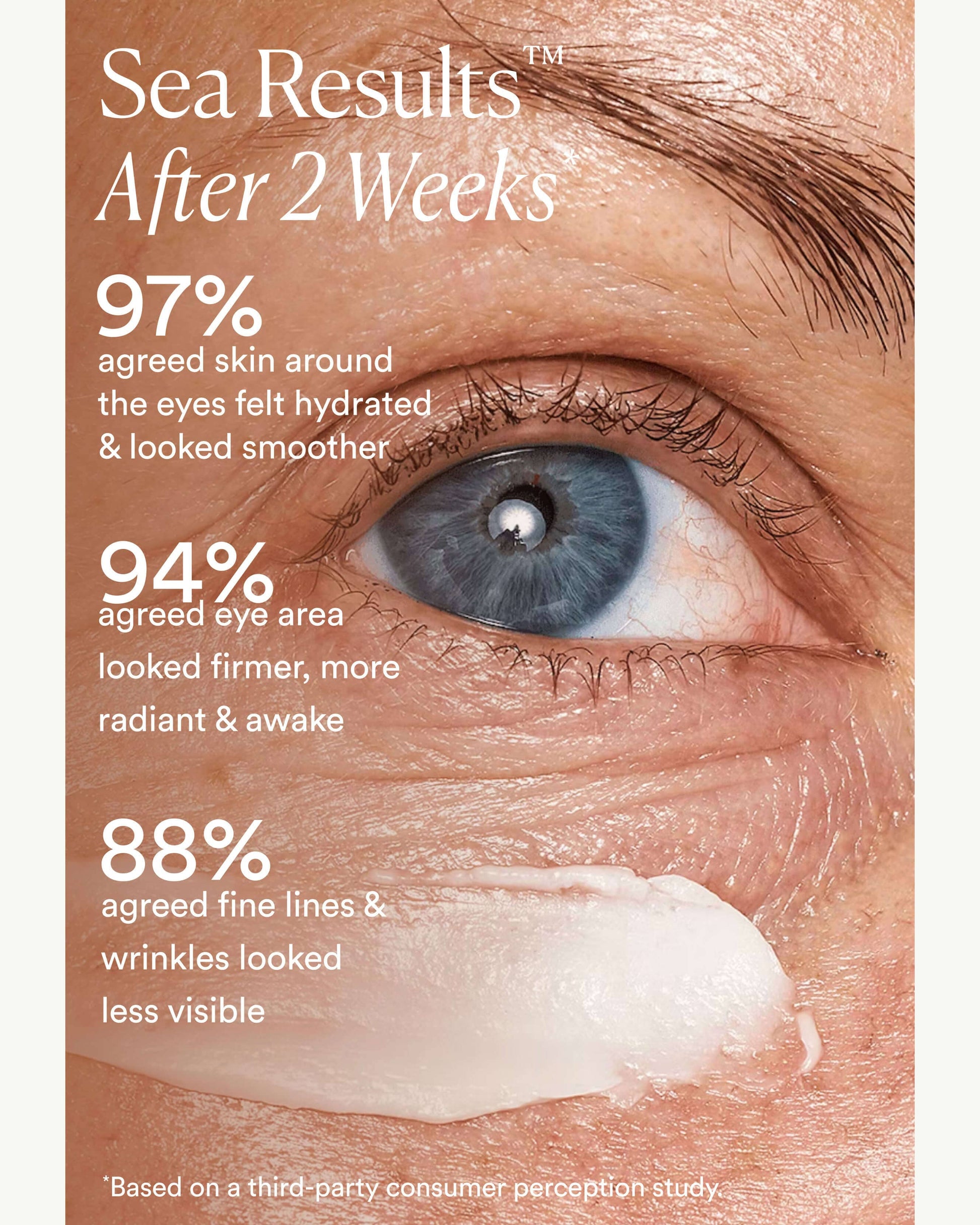 OSEA Advanced Repair Eye Cream clinical results or before and after visual for OSEA clean beauty shoppers at My Wrinkles Gone