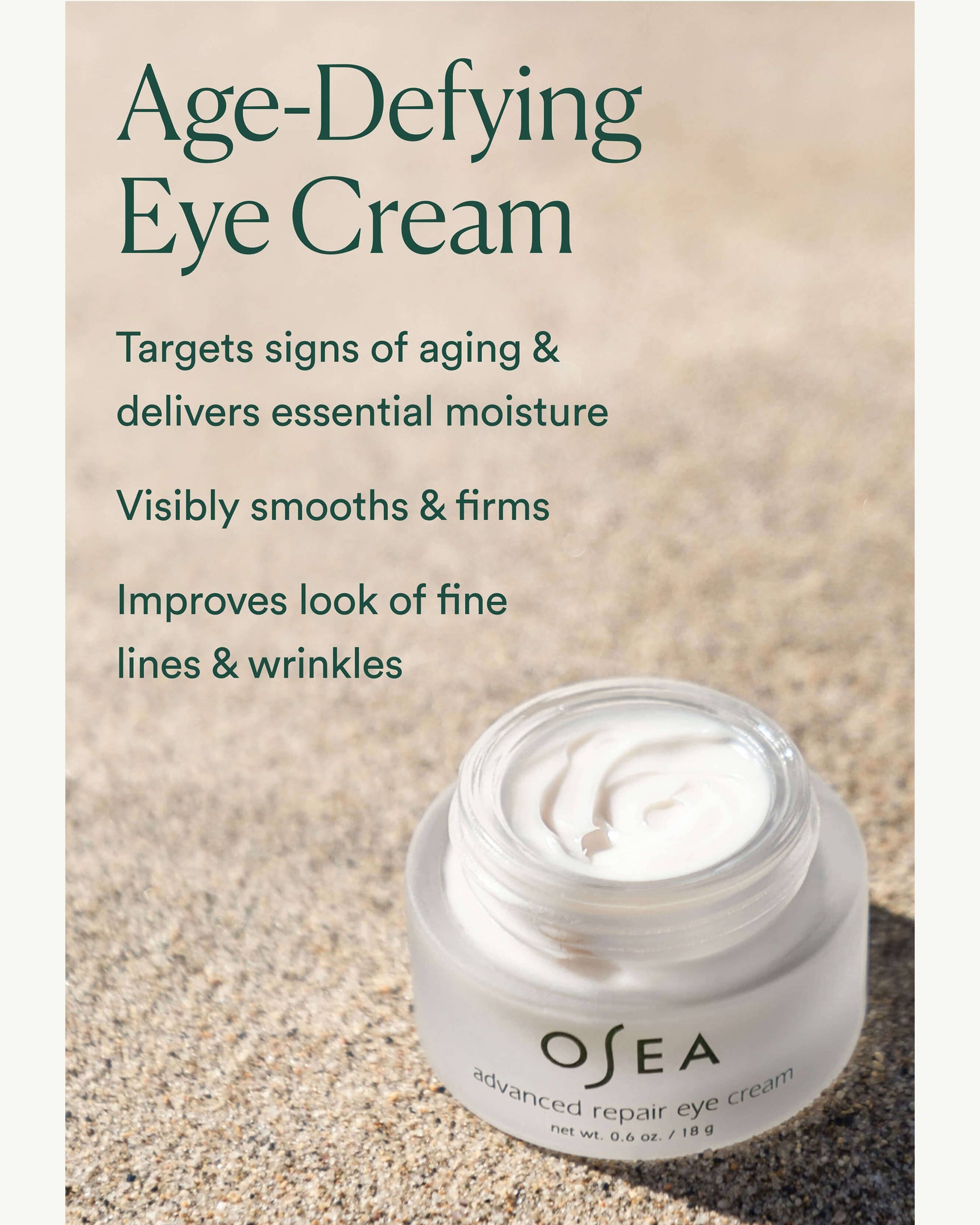 OSEA Advanced Repair Eye Cream benefits and routine image for OSEA clean beauty shoppers at My Wrinkles Gone