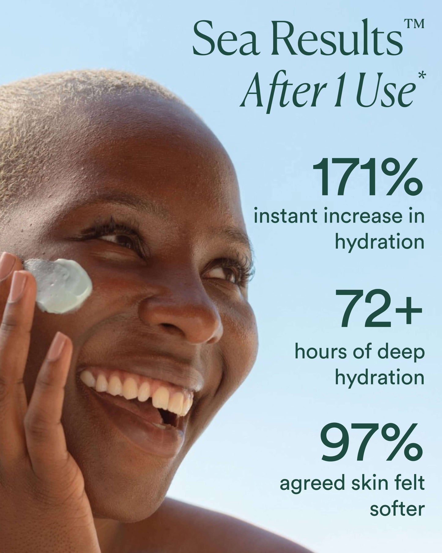 OSEA Seabiotic Water Cream clinical results or before and after visual for OSEA clean beauty shoppers at My Wrinkles Gone