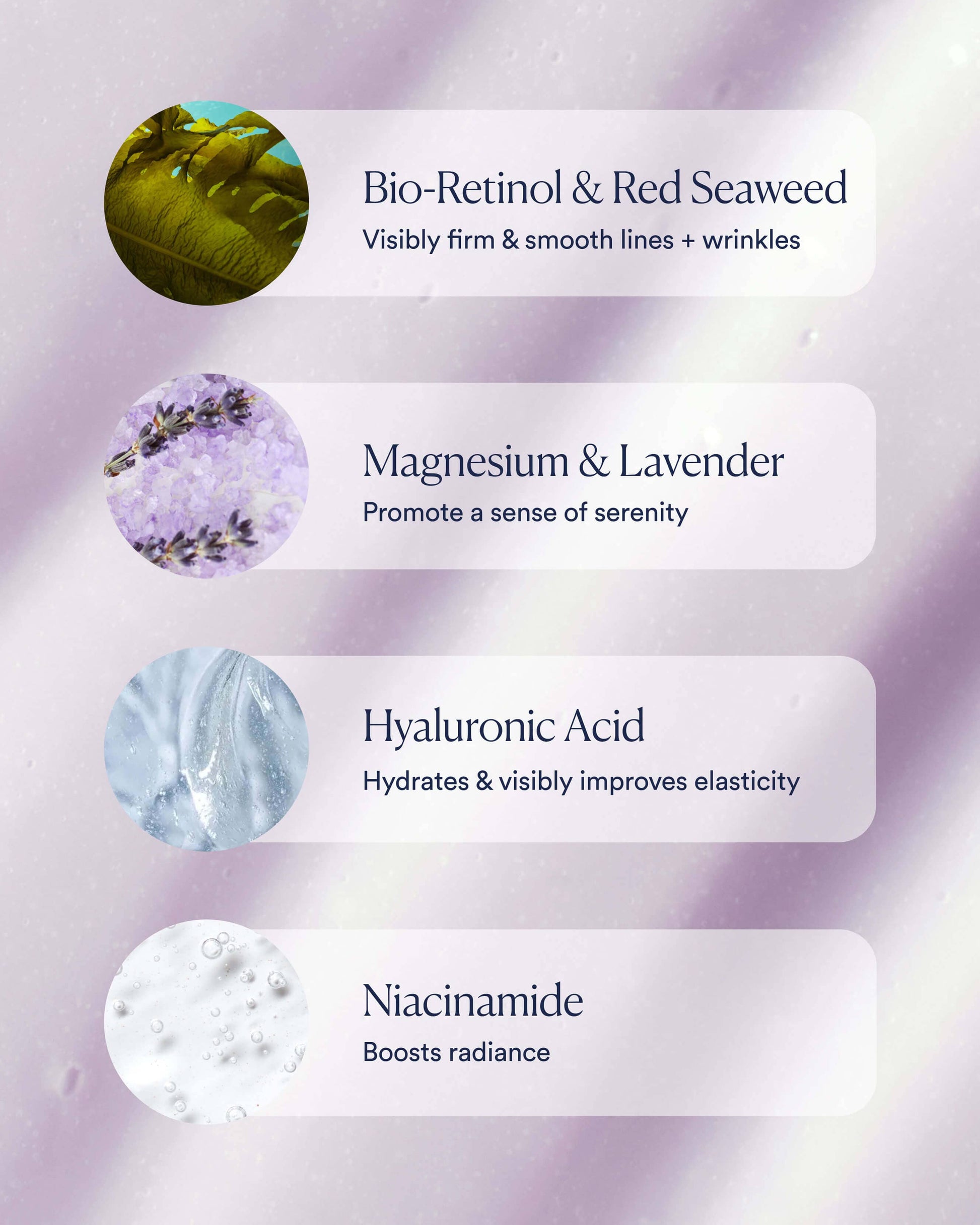 OSEA Dream Bio-Retinol Body Serum ingredients with bio-retinol red seaweed magnesium and lavender