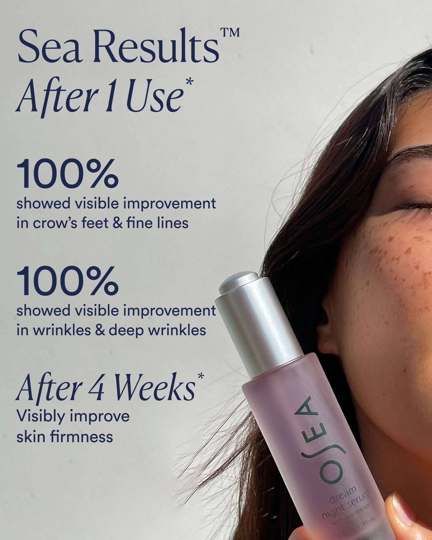 OSEA Dream Night Serum with Bio-Retinol benefits and routine image for OSEA clean beauty shoppers at My Wrinkles Gone