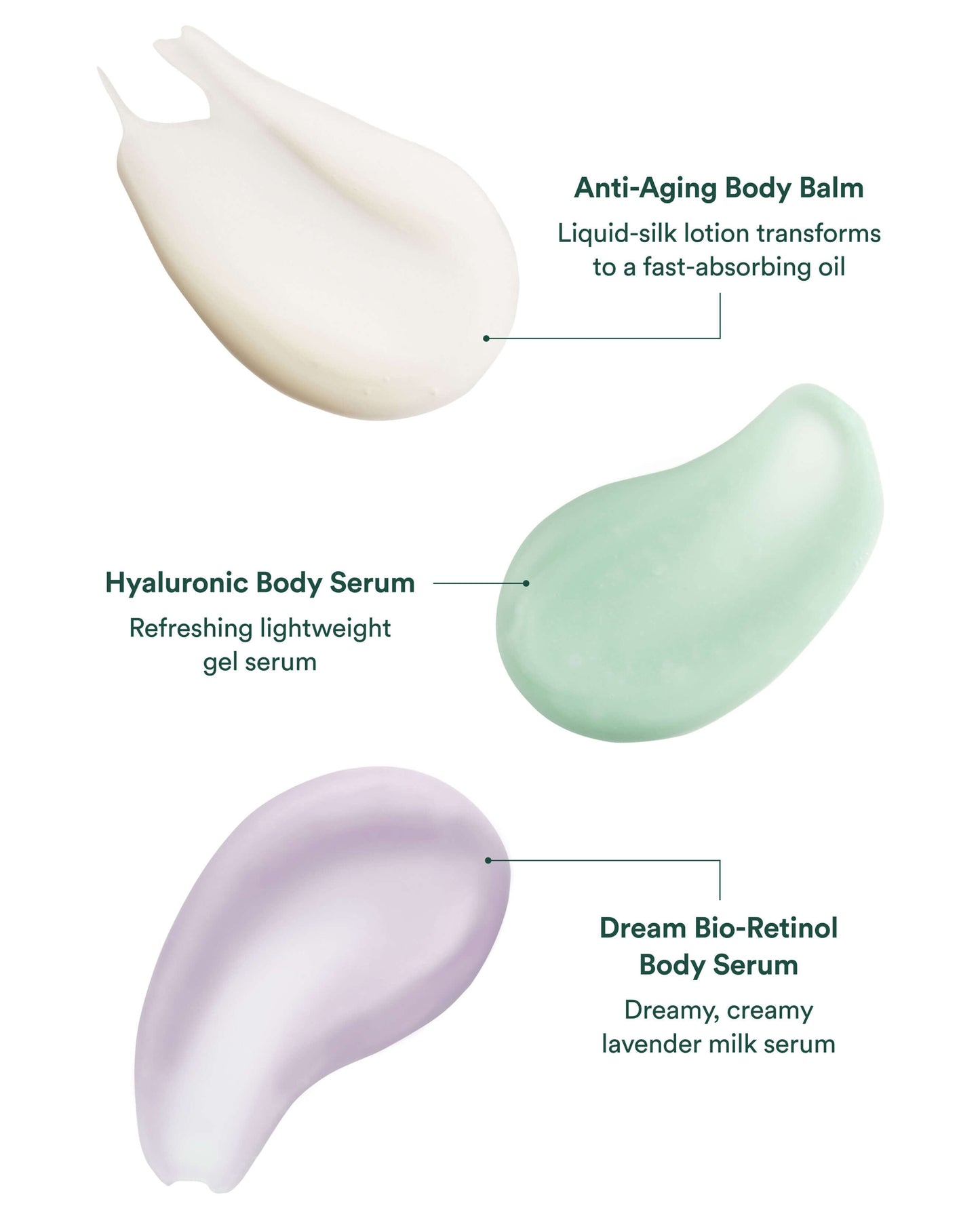 OSEA Firm and Hydrate Body Trio body balm and serum texture swatches