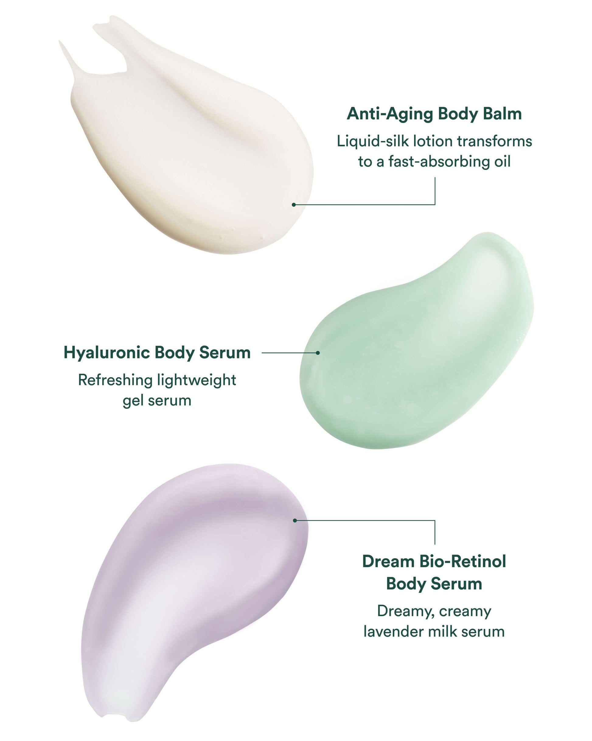 OSEA Firm and Hydrate Body Trio body balm and serum texture swatches
