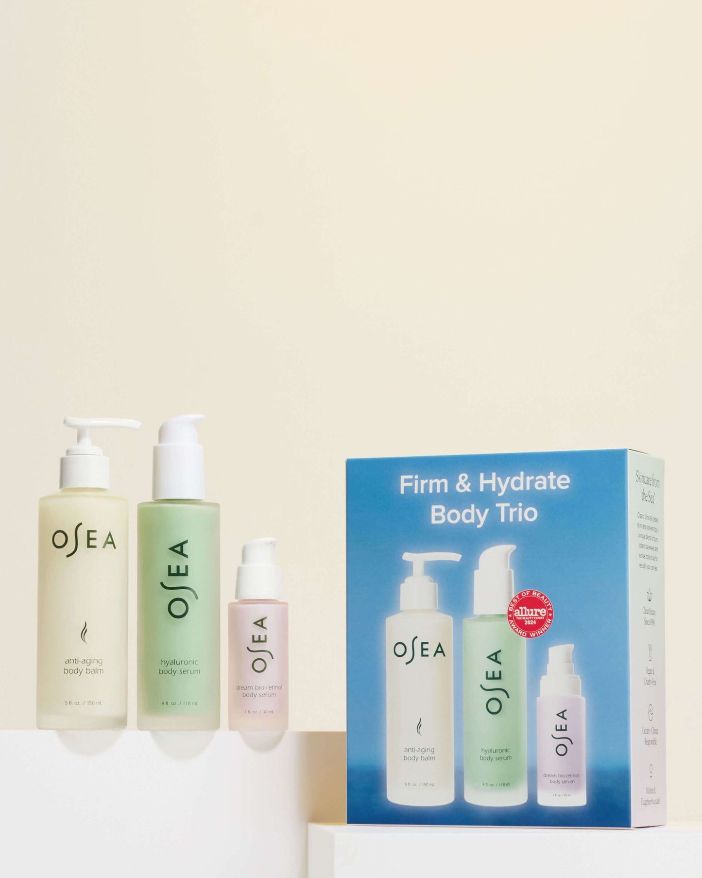 OSEA Firm and Hydrate Body Trio clean beauty body care lifestyle image