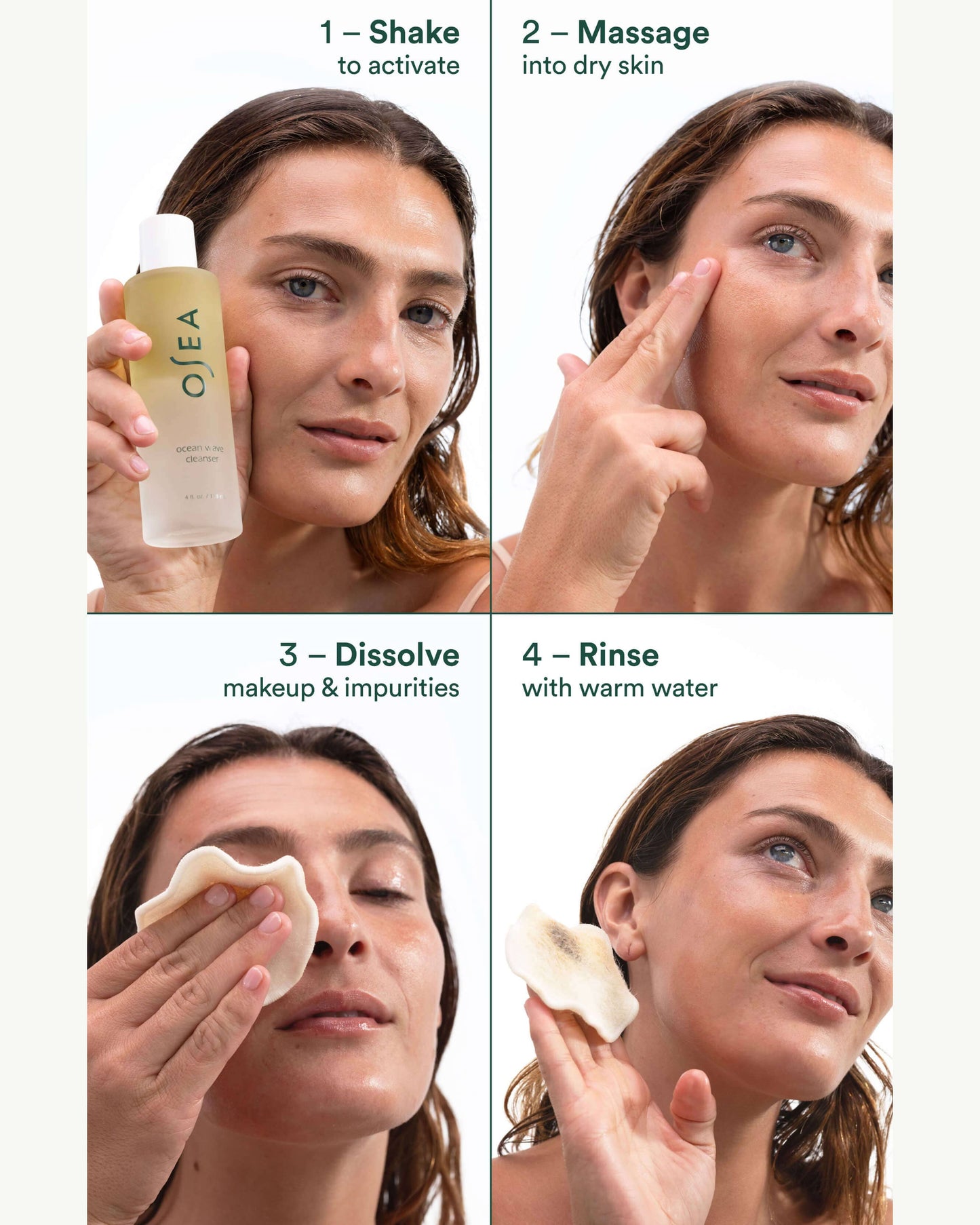 OSEA Ocean Wave Cleanser how to use shake and cleanse product image