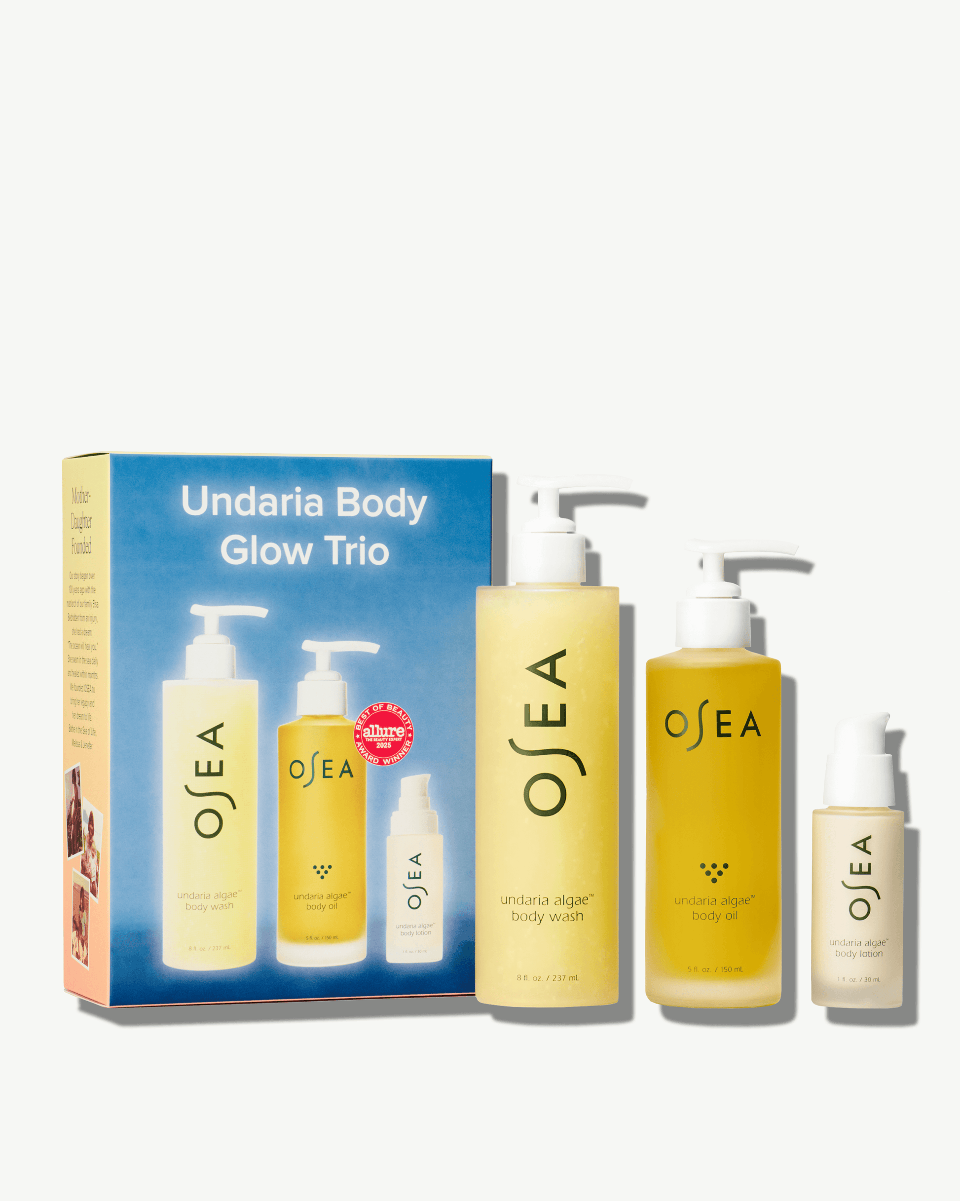 OSEA Undaria Body Glow Trio 3-piece body wash body oil and body lotion set
