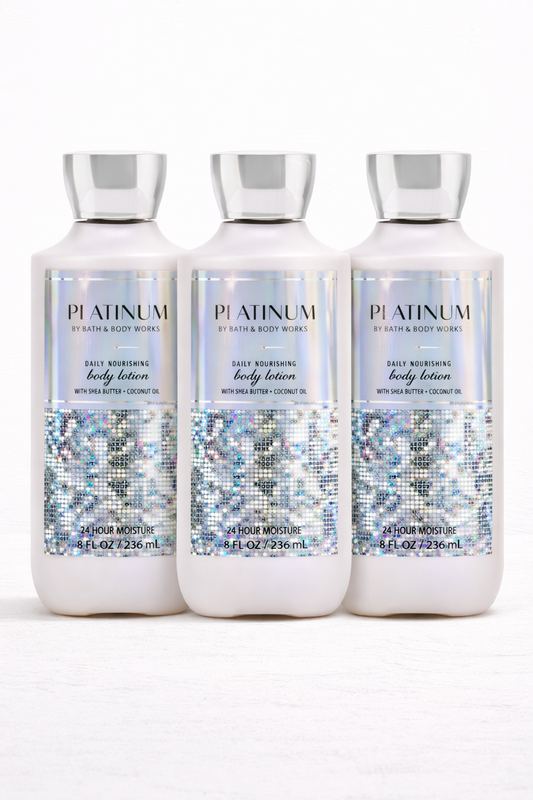 PLATINUM BODY LOTION 8 OZ 236 ML PACK OF 3 Bath & Body Works Body Lotion 3-Pack – 8 oz Each | My Wrinkles Gone
