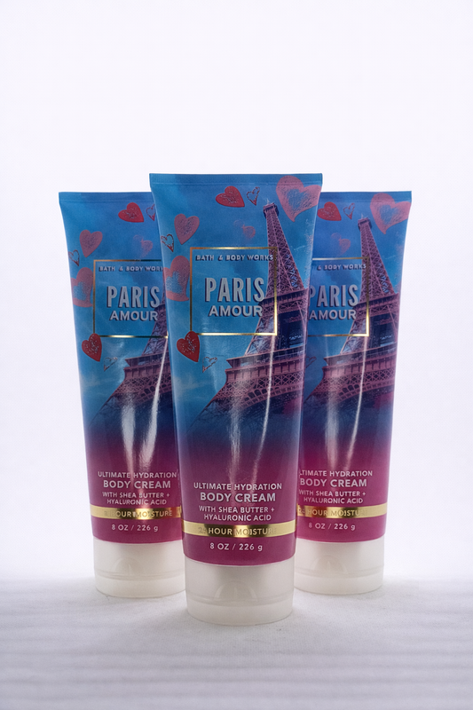 Paris Amour Body Cream 8 Oz / 226 G (Pack Of 3) | Ultra Moisturizing