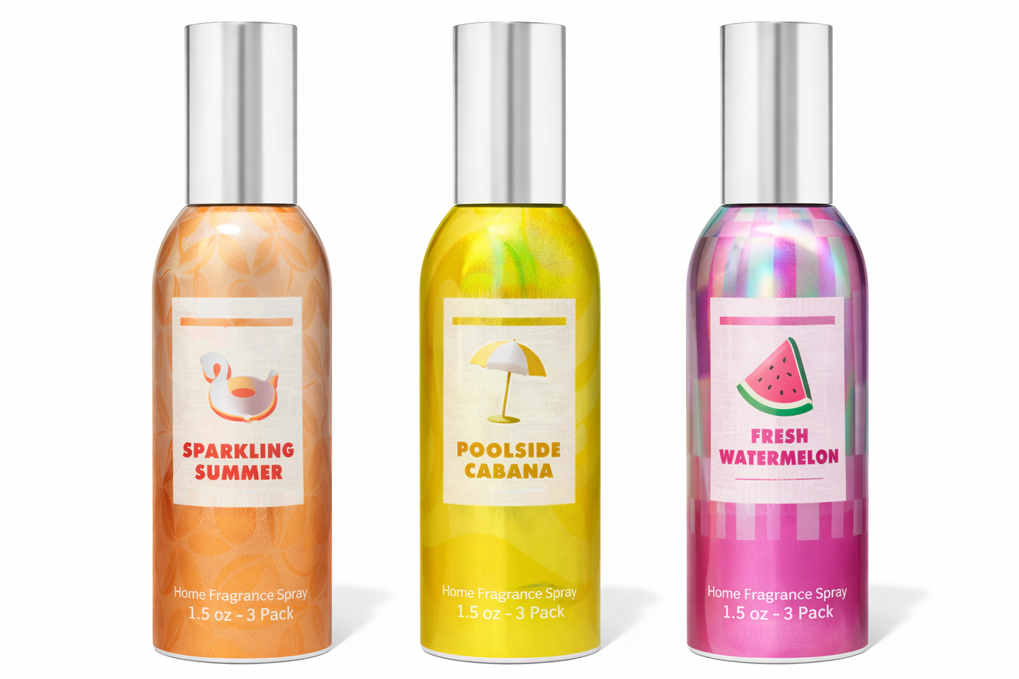 Summer Trio Room Spray 3-Pack | Poolside Cabana, Fresh Watermelon & Sparkling Summer