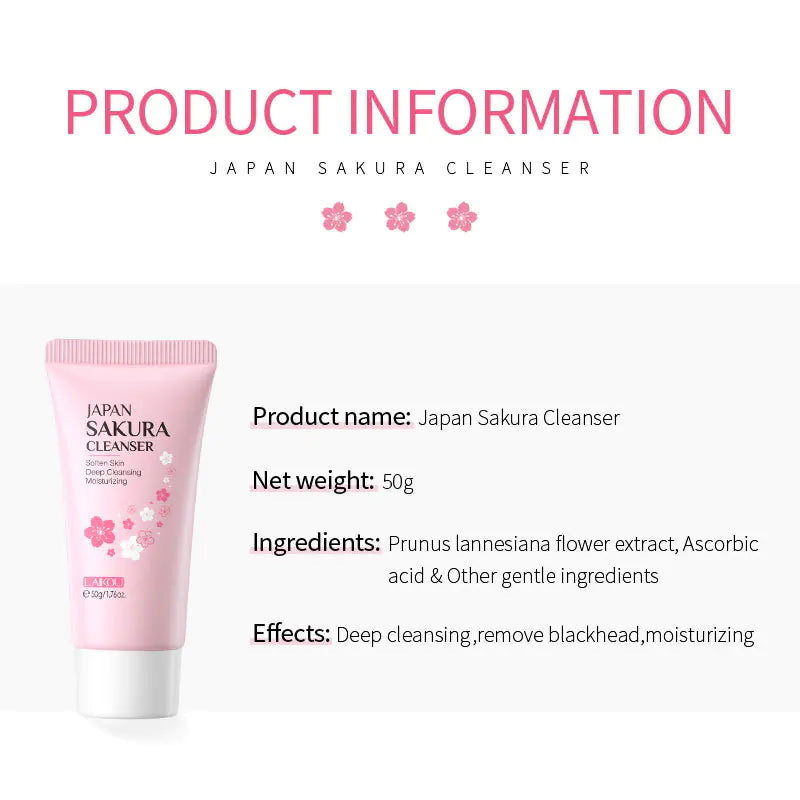 Sakura Hydrating Facial Cleanser – Cherry Blossom Glow Face Wash (50g)