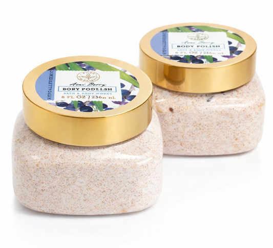 Bath & Body Works Acai Berry Body Polish 8 oz exfoliating scrub 2 pack gentle body exfoliator smooth skin natural glow MWG bundle