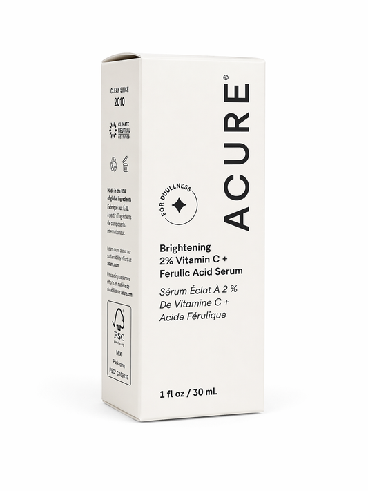 ACURE Vitamin C Serum 2 Percent Ferulic Acid 30mL Brightening Face Serum Glow Skin Dark Spots Anti Aging Skincare