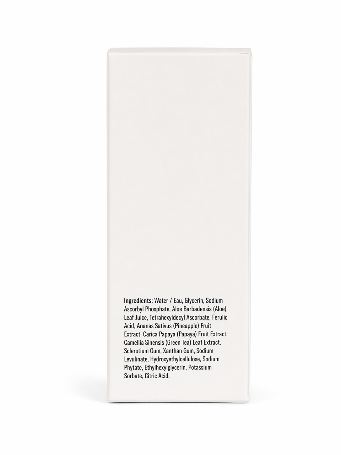 ACURE Vitamin C Serum Ingredients Side Packaging 2 Percent Vitamin C Ferulic Acid Formula Brightening Face Serum Clean Skincare Details