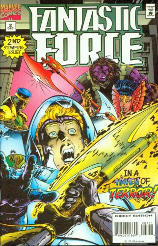 Front cover of Fantastic Force #2 — In a Haven of Terror!, published by Marvel Comics, mint condition ungraded collectible comic book, published in 1994.