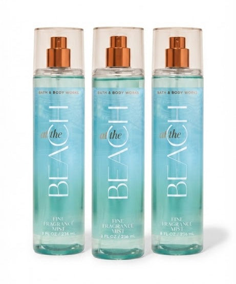 Bath & Body Works AT THE BEACH Fine Fragrance Mist 8 oz 3 Pack