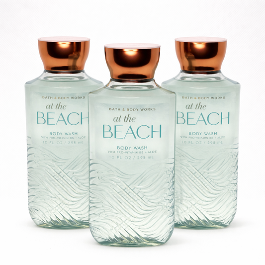 Body Wash Pack of 3 – AT THE BEACH 10 FL OZ / 295 ML | SHOWER GEL – Gentle Daily Cleanser – 10 fl oz Each