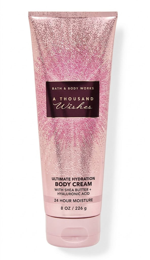 Bath & Body Works A THOUSAND WISHES Ultimate Hydration Body Cream 8 oz with Shea Butter and Hyaluronic Acid for 24-hour moisture