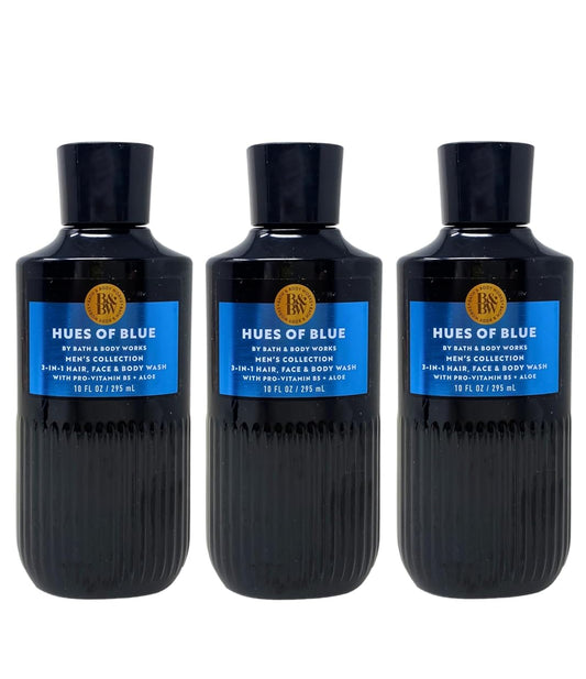 HUES OF BLUE Bath & Body Works Body Wash 3-Pack - 10 oz Each 