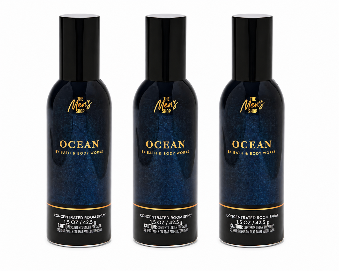 Bath & Body Works OCEAN Men’s Room Spray 3-Pack 1.5 oz bundle – fresh aquatic masculine home fragrance set