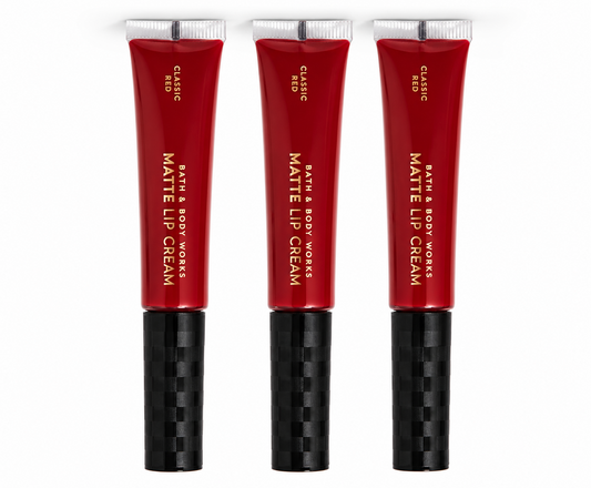 Bath & Body Works CLASSIC RED Matte Lip Cream 3-pack of 0.44 fl oz tubes