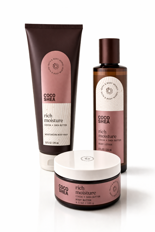 Bath & Body Works Coco Shea Rich Moisture body care set 3 pack body wash perfume mist body butter cocoa shea bundle My Wrinkles Gone