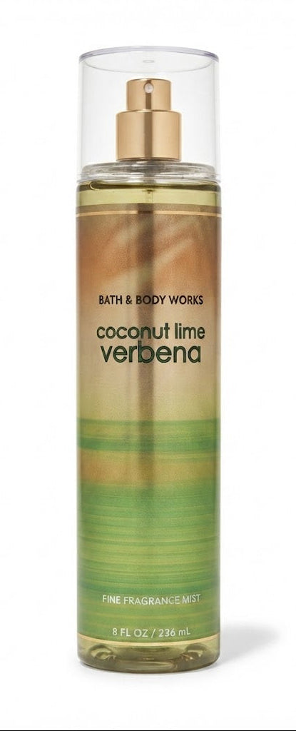 Bath & Body Works COCONUT LIME VERBENA Fine Fragrance Mist 8 oz single bottle with fresh tropical citrus scent