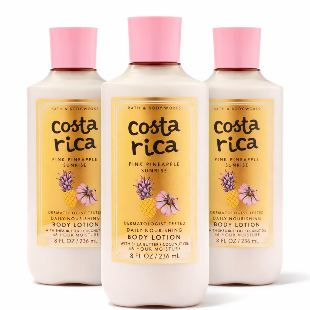 COSTA RICA PINK PINEAPPLE SUNRISE BODY LOTION 8 OZ 236 ML PACK OF 3 Bath & Body Works Body Lotion 3-Pack – 8 oz Each | My Wrinkles Gone