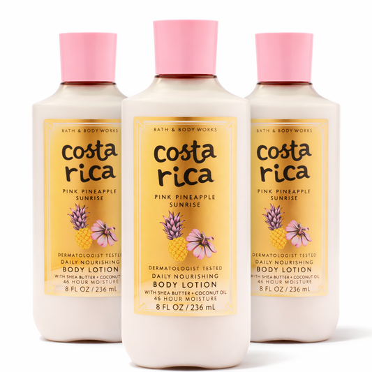 COSTA RICA PINK PINEAPPLE SUNRISE BODY LOTION 8 OZ 236 ML PACK OF 3 Bath & Body Works Body Lotion 3-Pack – 8 oz Each | My Wrinkles Gone