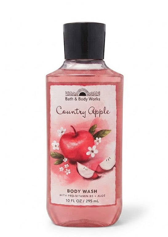 Bath & Body Works COUNTRY APPLE Body Wash 10 oz single bottle with pro-vitamin B5 and aloe