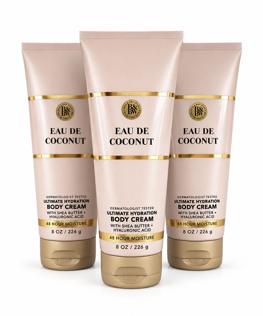 Bath & Body Works Eau de Coconut Ultimate Hydration Body Cream 8 oz 3 pack