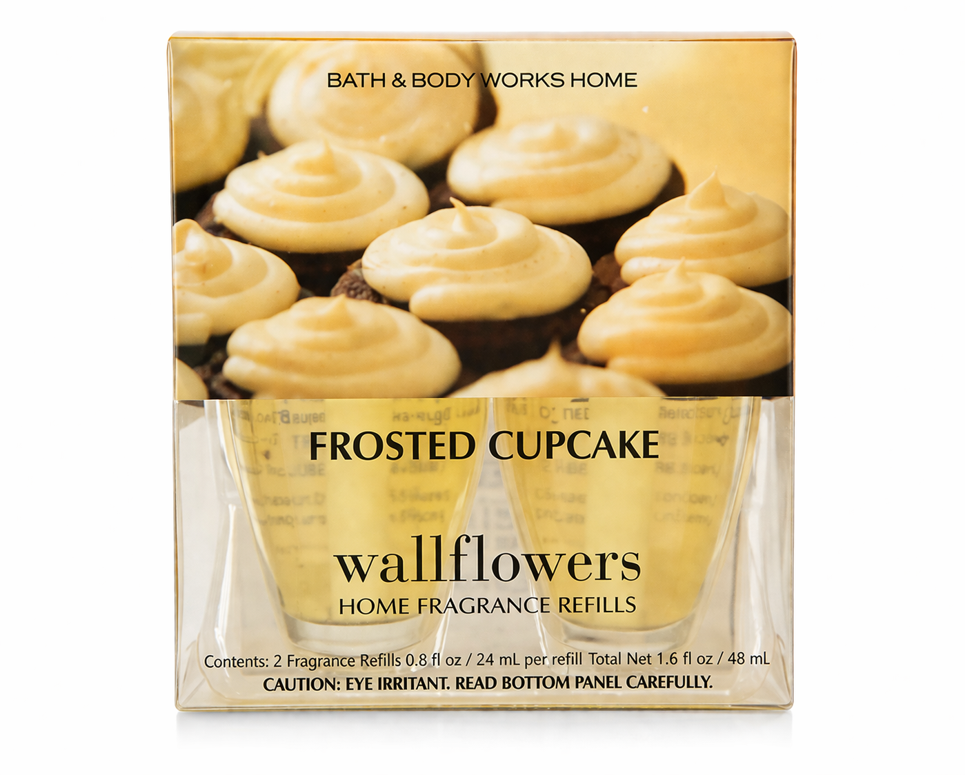 Bath & Body Works FROSTED CUPCAKE Wallflowers home fragrance refill pack with 2 bulbs