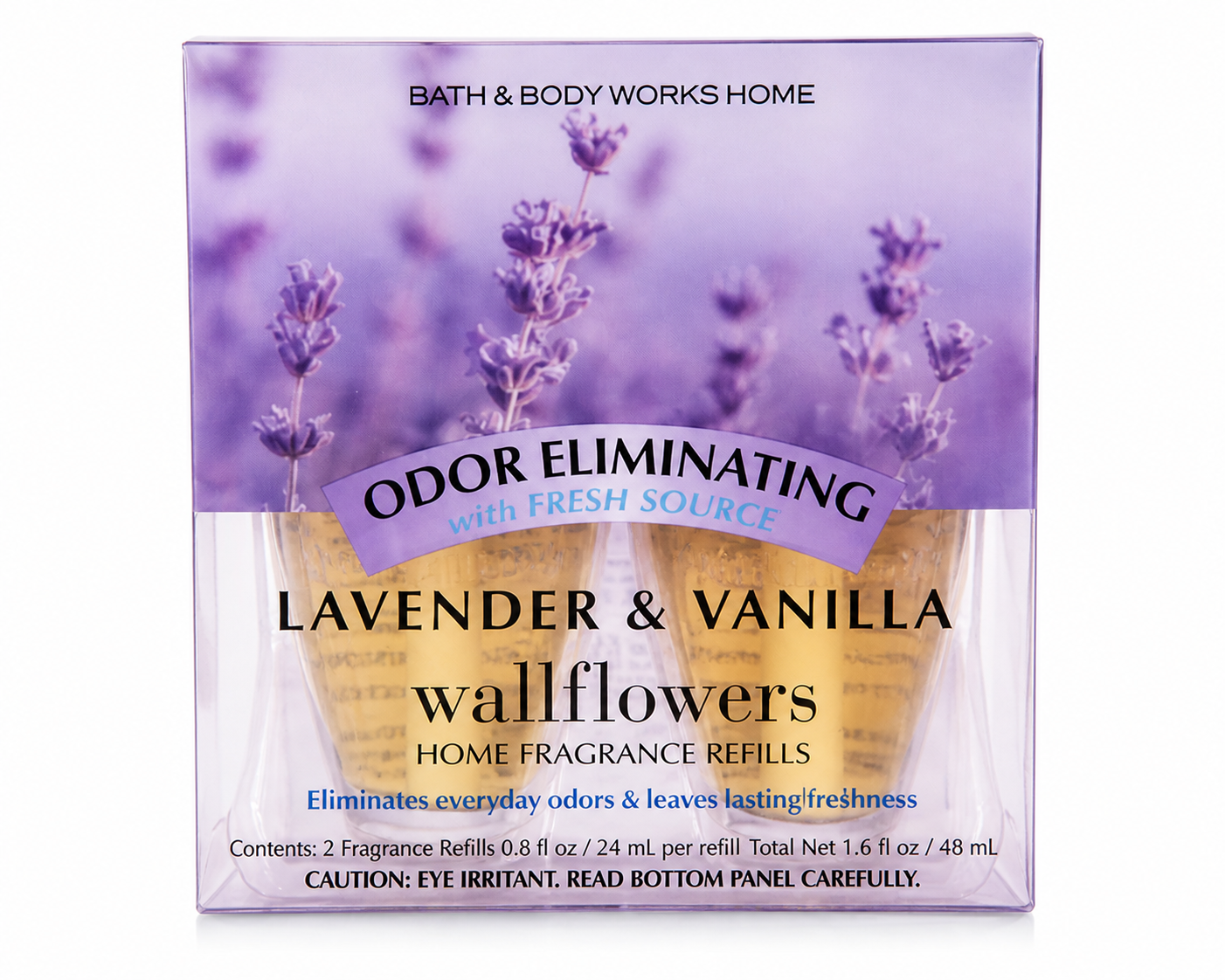 Bath & Body Works LAVENDER & VANILLA Wallflowers fragrance refill pack with 2 bulbs