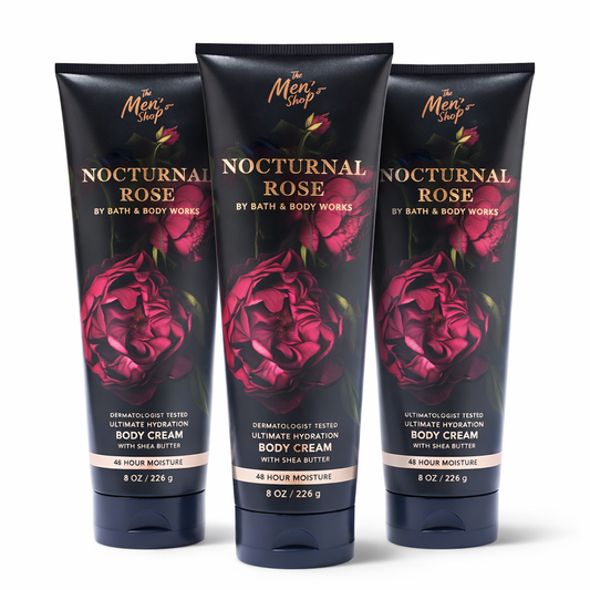 Bath & Body Works Nocturnal Rose Ultimate Hydration Body Cream for mens 8 oz bundle 3 pack moisturizing body lotion