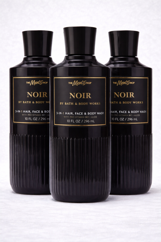 NOIR Bath & Body Works Body Wash 3-Pack - 10 oz Each hair face and body wash 10 oz dark masculine scent luxury shower gel men grooming premium fragrance