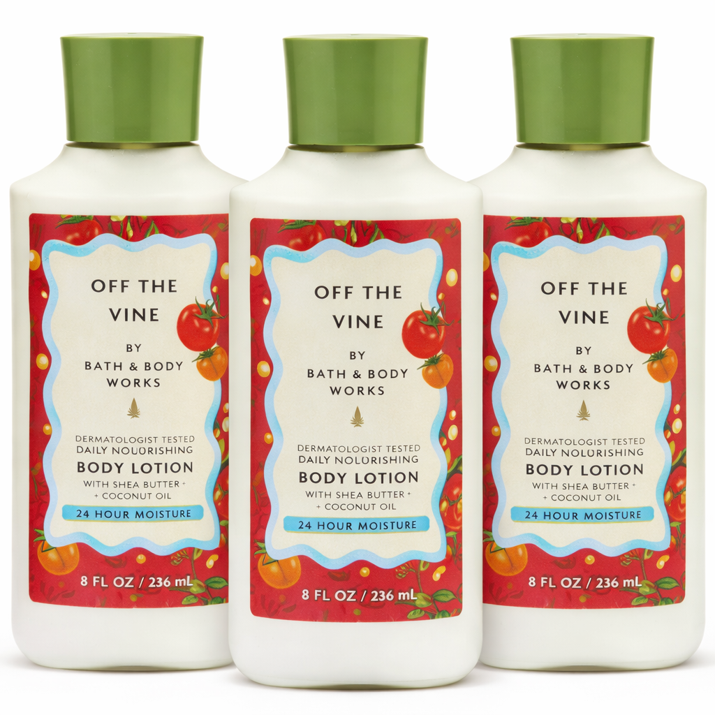 Bath & Body Works OFF THE VINE Body Lotion 3 Pack 8 oz daily nourishing moisturizer with shea butter and coconut oil hydrating skincare bundle women soft smooth skin | My Wrinkles Gone