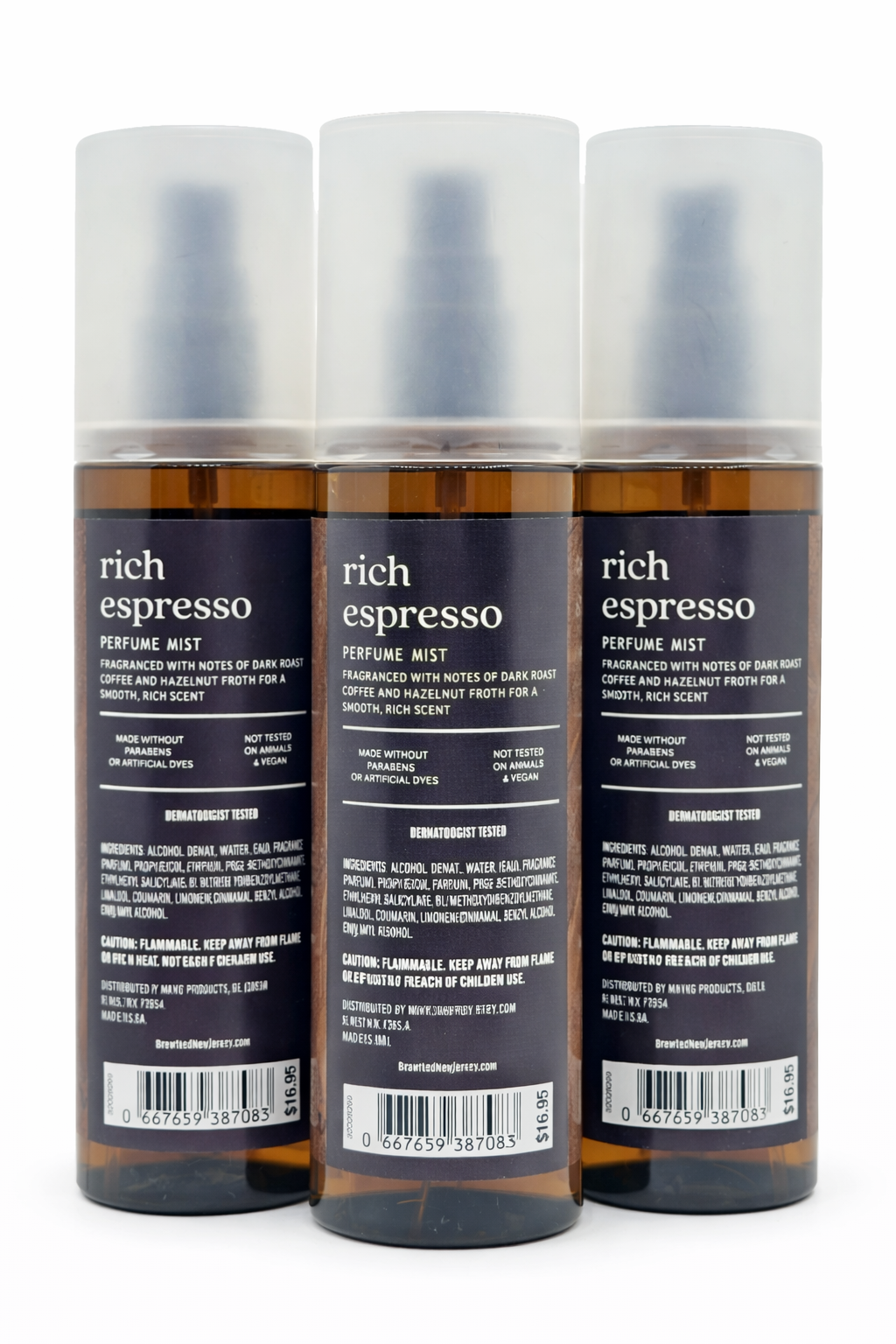 Bath & Body Works Rich Espresso perfume mist 3 pack ingredients label 6 oz 177 ml fragrance mist bundle My Wrinkles Gone