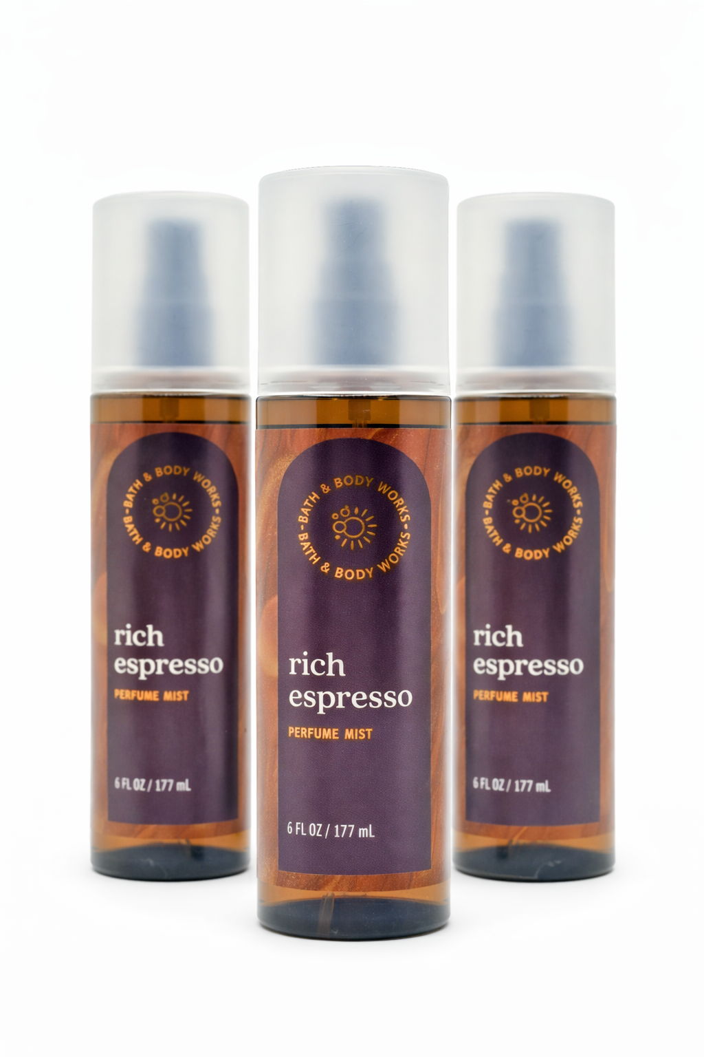 Bath & Body Works Rich Espresso perfume mist 3 pack 6 oz 177 ml coffee scent body spray bundle My Wrinkles Gone