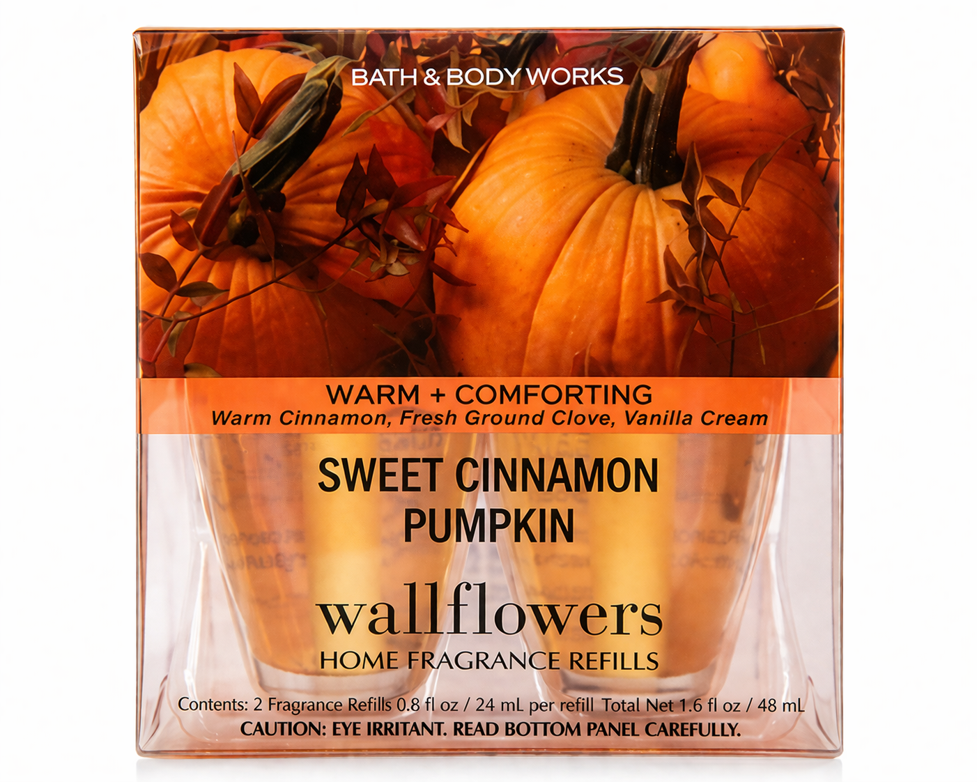 Bath & Body Works SWEET CINNAMON PUMPKIN Wallflowers refill pack with 2 fragrance bulbs