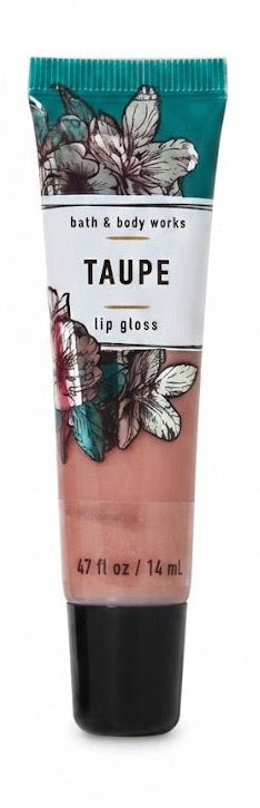 Bath & Body Works TAUPE Lip Gloss 0.47 fl oz floral-design tube