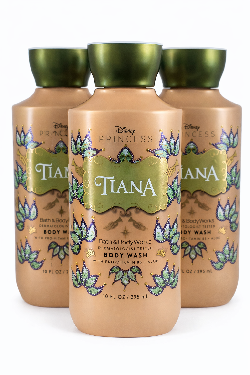 Bath & Body Works Tiana Body Wash 3 pack 10 oz Disney Princess moisturizing shower gel bundle with aloe vitamin B5