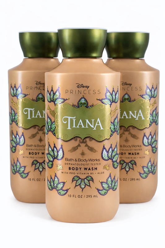 Bath & Body Works Tiana Body Wash 3 pack 10 oz Disney Princess moisturizing shower gel bundle with aloe vitamin B5
