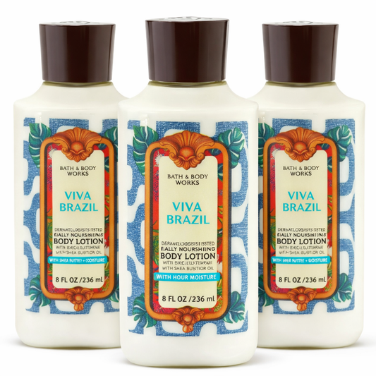 Bath & Body Works VIVA BRAZIL Body Lotion 3 Pack 8 oz daily nourishing moisturizer with shea butter and coconut oil hydrating skincare bundle women soft smooth skin | My Wrinkles Gone