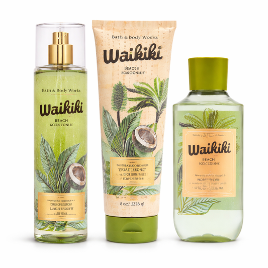 WAIKIKI BEACH COCONUT Bath & Body Works 3-Step Bundle – Body Cream, Fragrance Mist & Body Wash | My Wrinkles Gone