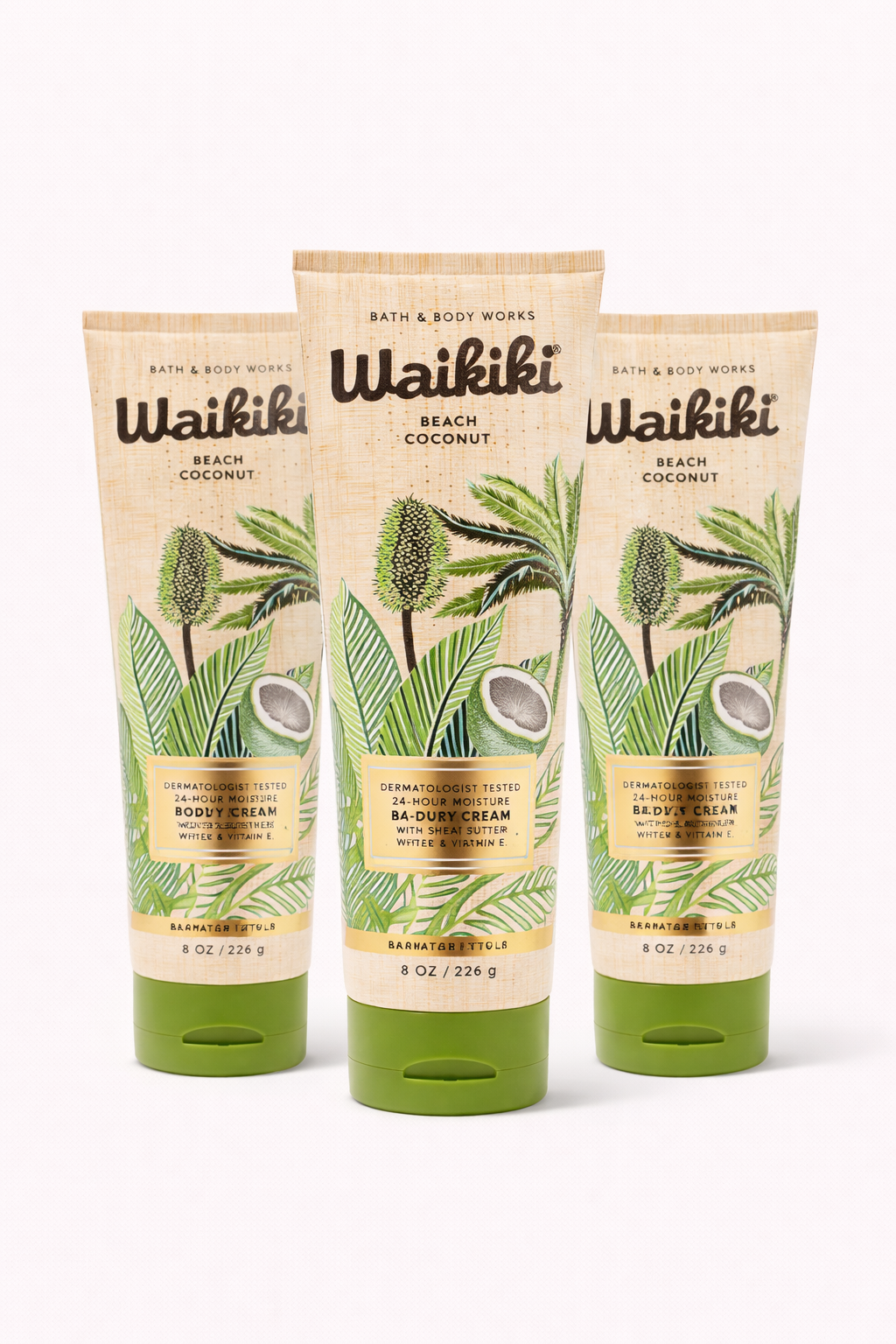 Bath & Body Works Waikiki Beach Coconut body cream 3 pack bundle 24 hour moisture shea butter body lotion tropical coconut summer fragrance skin moisturizer My Wrinkles Gone