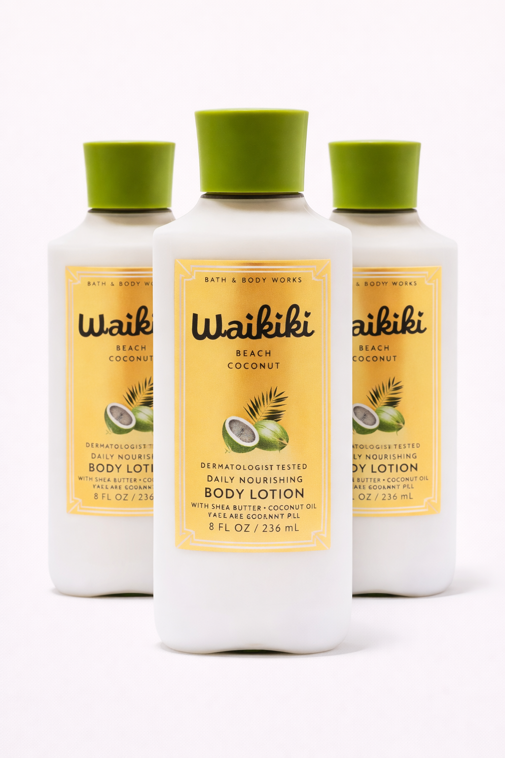 WAIKIKI BEACH COCONUT BODY LOTION 8 OZ 236 ML PACK OF 3 Bath & Body Works Body Lotion 3-Pack – 8 oz Each | My Wrinkles Gone