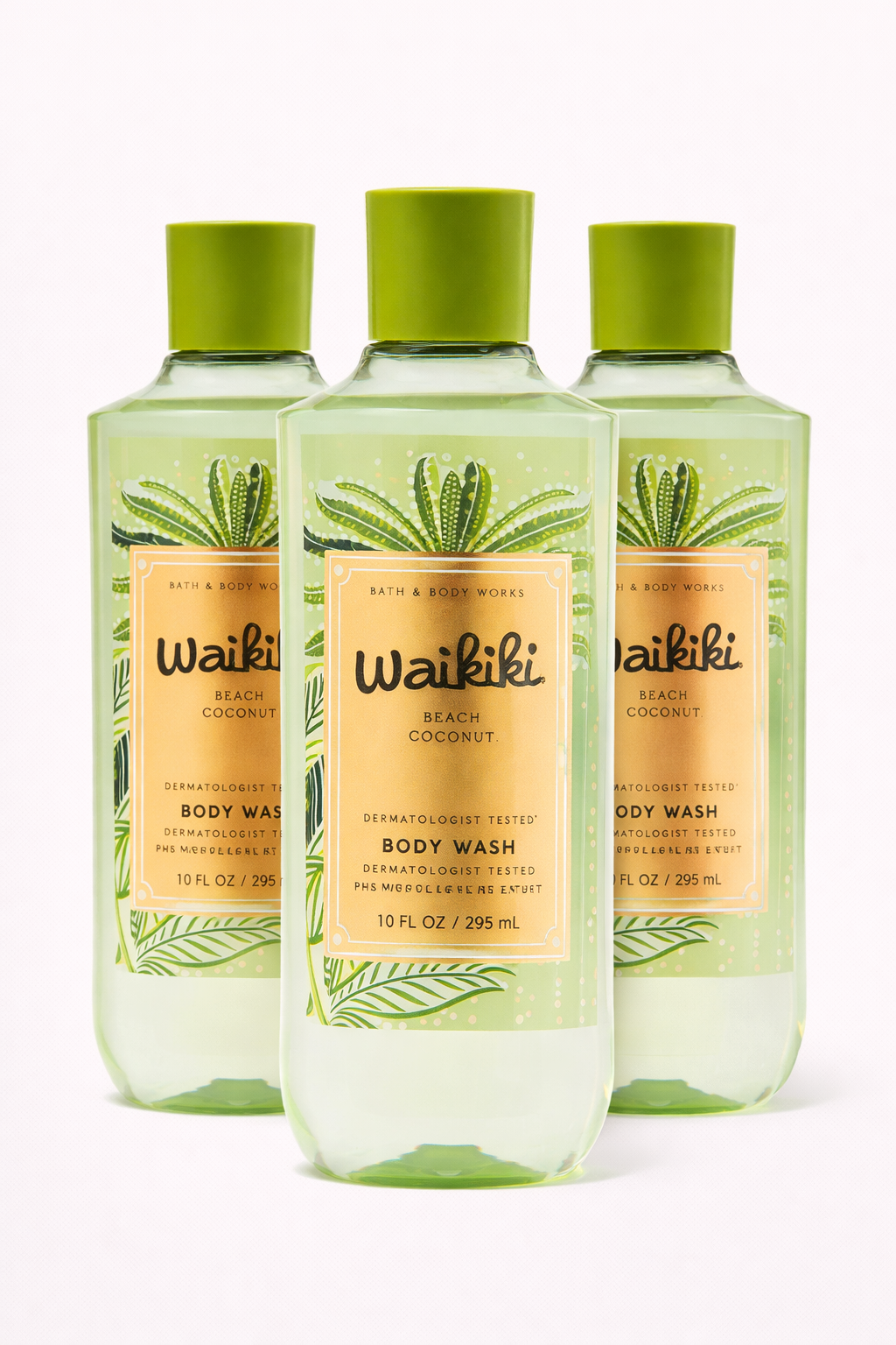 Bath & Body Works Waikiki Beach Coconut body wash 3 pack bundle tropical coconut shower gel hydrating body cleanser beach fragrance bath and shower My Wrinkles Gone