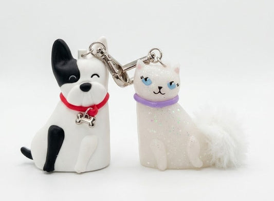 Bath & Body Works dog and cat PocketBac holder set front view cute keychain sanitizer holders accessory