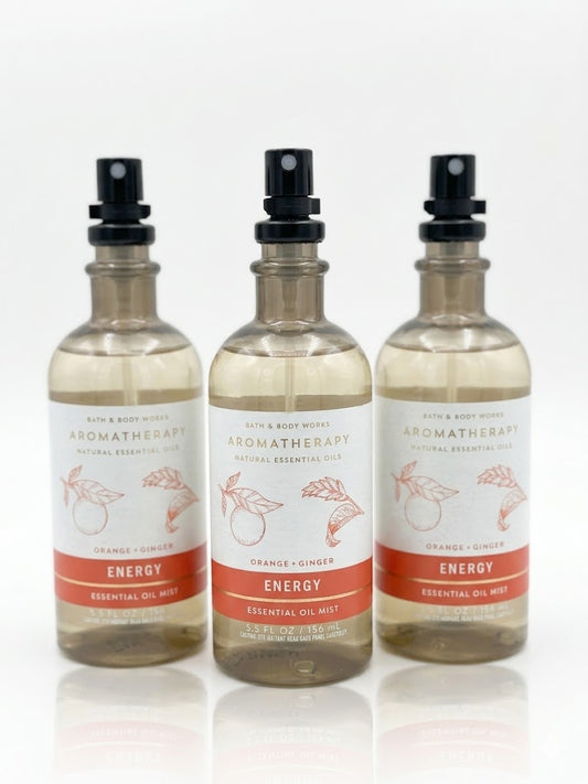 Bath & Body Works orange ginger energy mist 3 pack citrus aromatherapy spray for focus energy and daily refresh