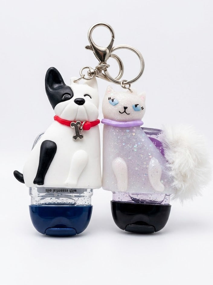 Bath & Body Works PocketBac holder set with dog and cat holders and 2 hand sanitizers front bundle view